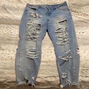American Eagle Outfitters Light Blue Distressed Jeggings